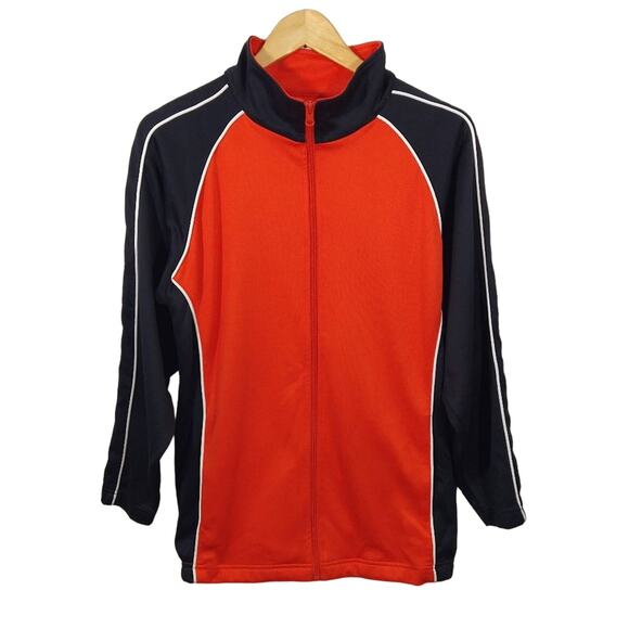 VTG Vintage Unisex Rennoc Classic R Orange Black Full Zip Track Jacket Sweater M - Picture 1 of 5